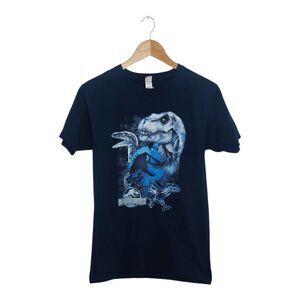Jurassic Park Men's Size Small T Shirt Tee Navy Blue Dinosaurs